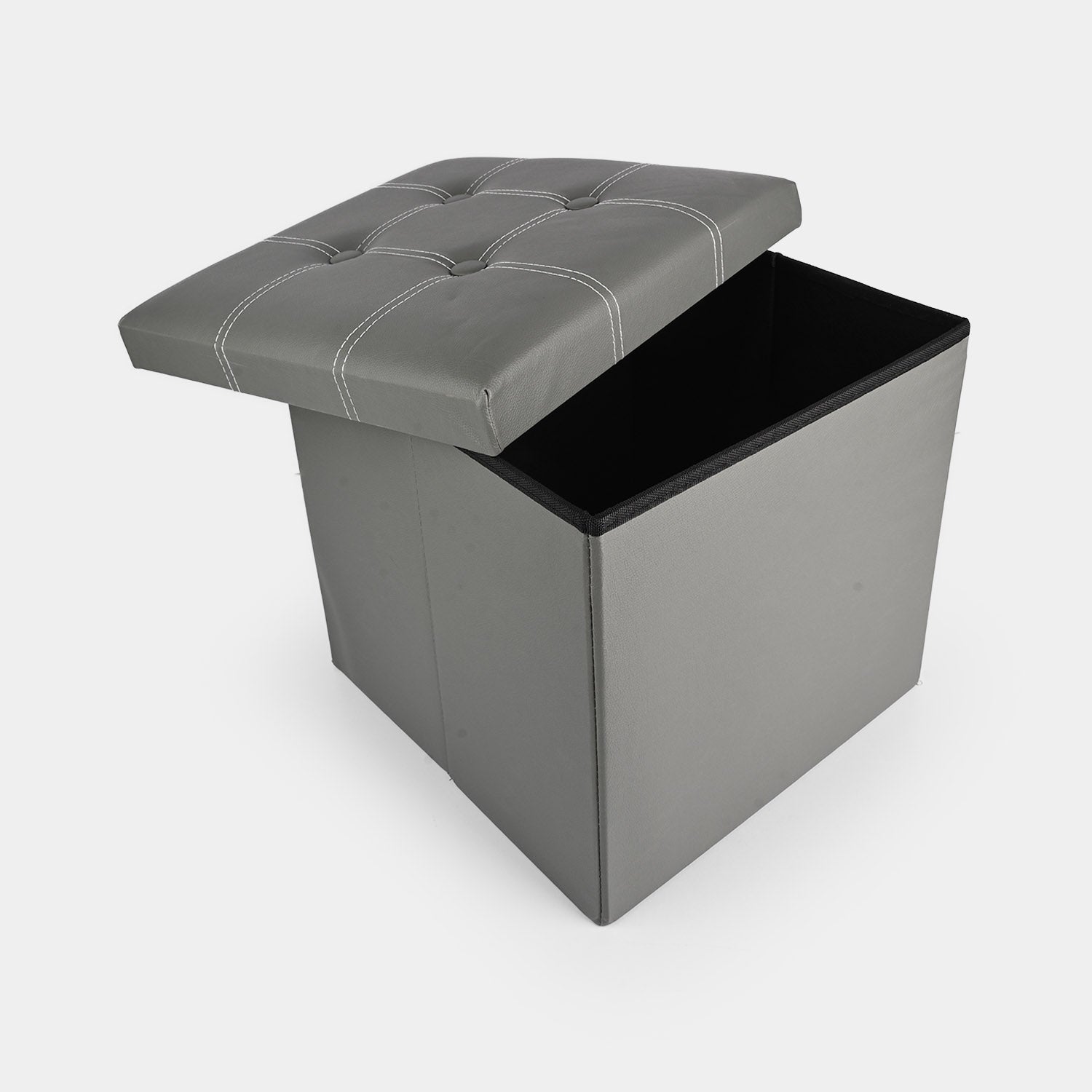 Foldable Storage Ottoman – Grey