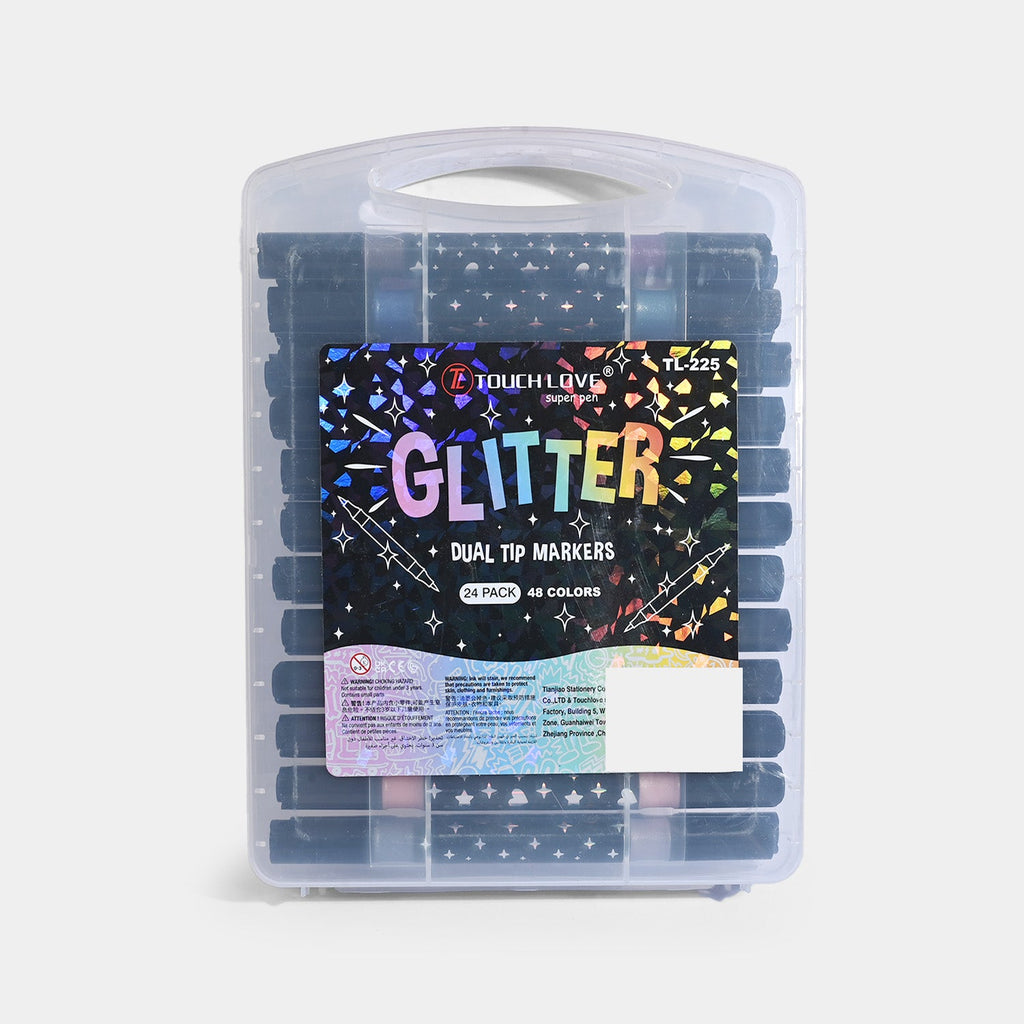 TouchLove Glitter Dual Tip Markers – 24 Pack