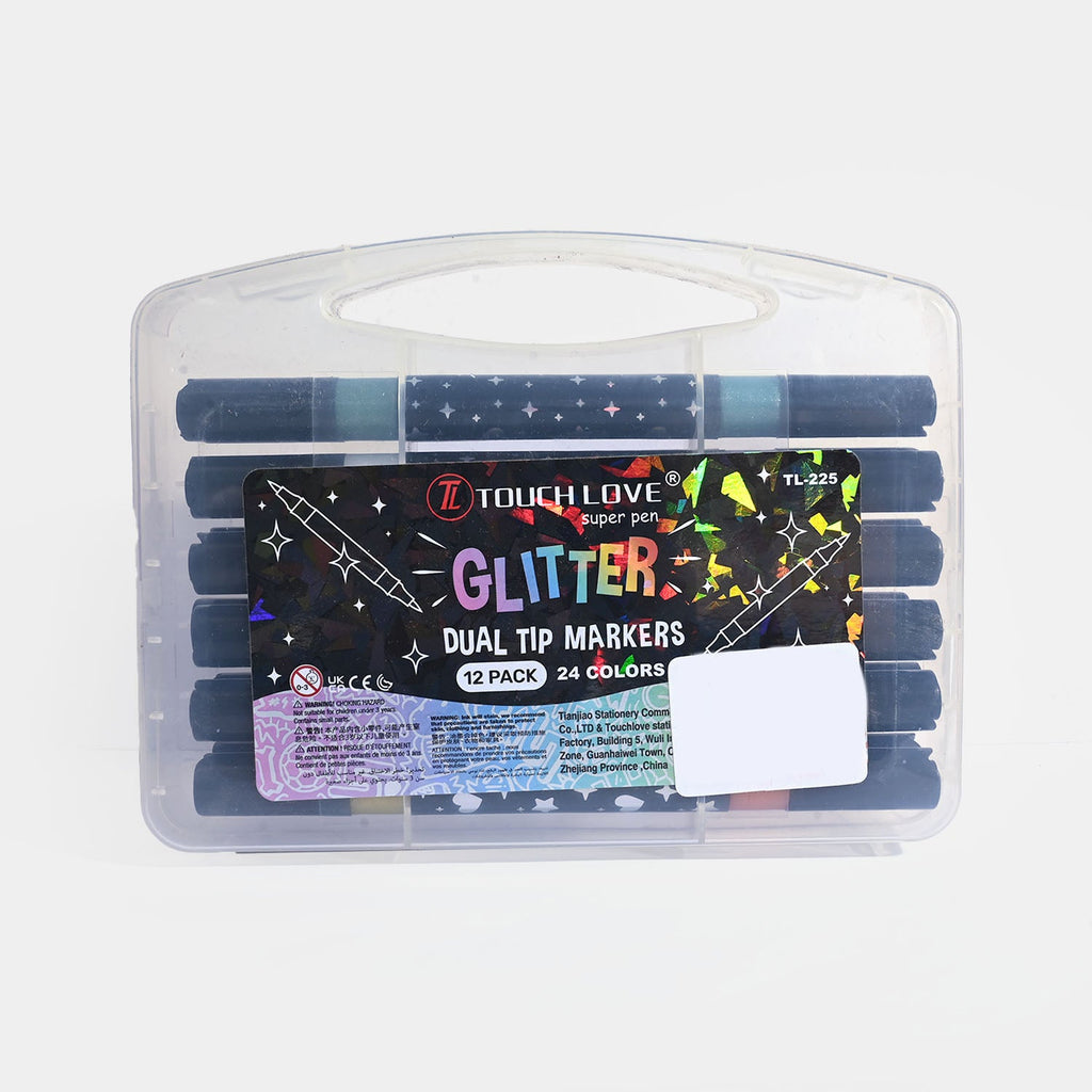 TouchLove Glitter Dual Tip Markers – 24 Pack