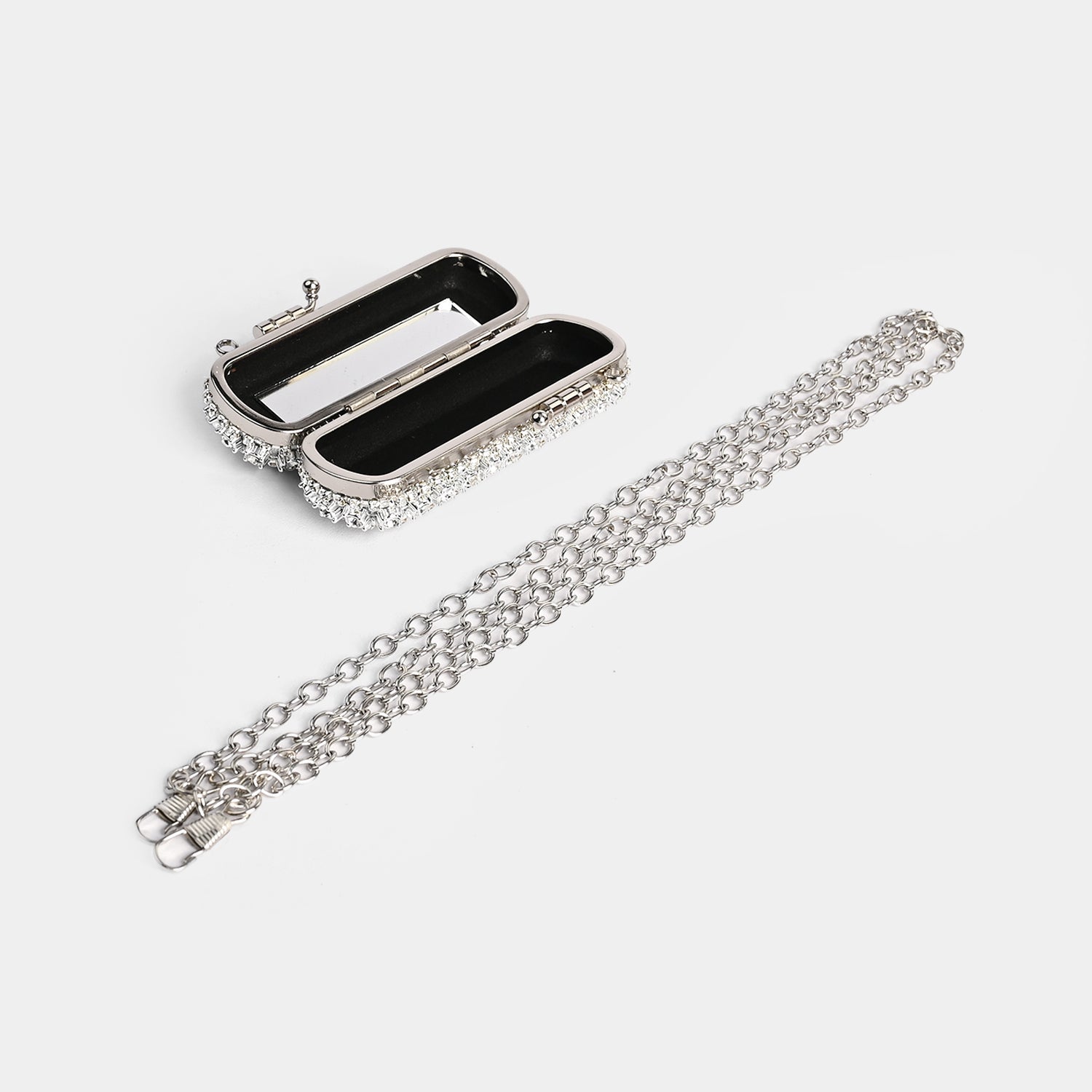Crystal Clutch Bag With Chain Strap