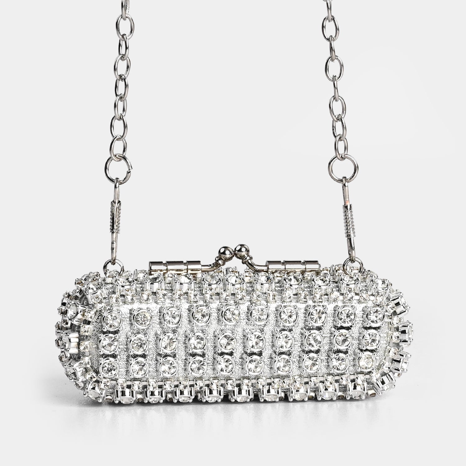 Crystal Clutch Bag With Chain Strap