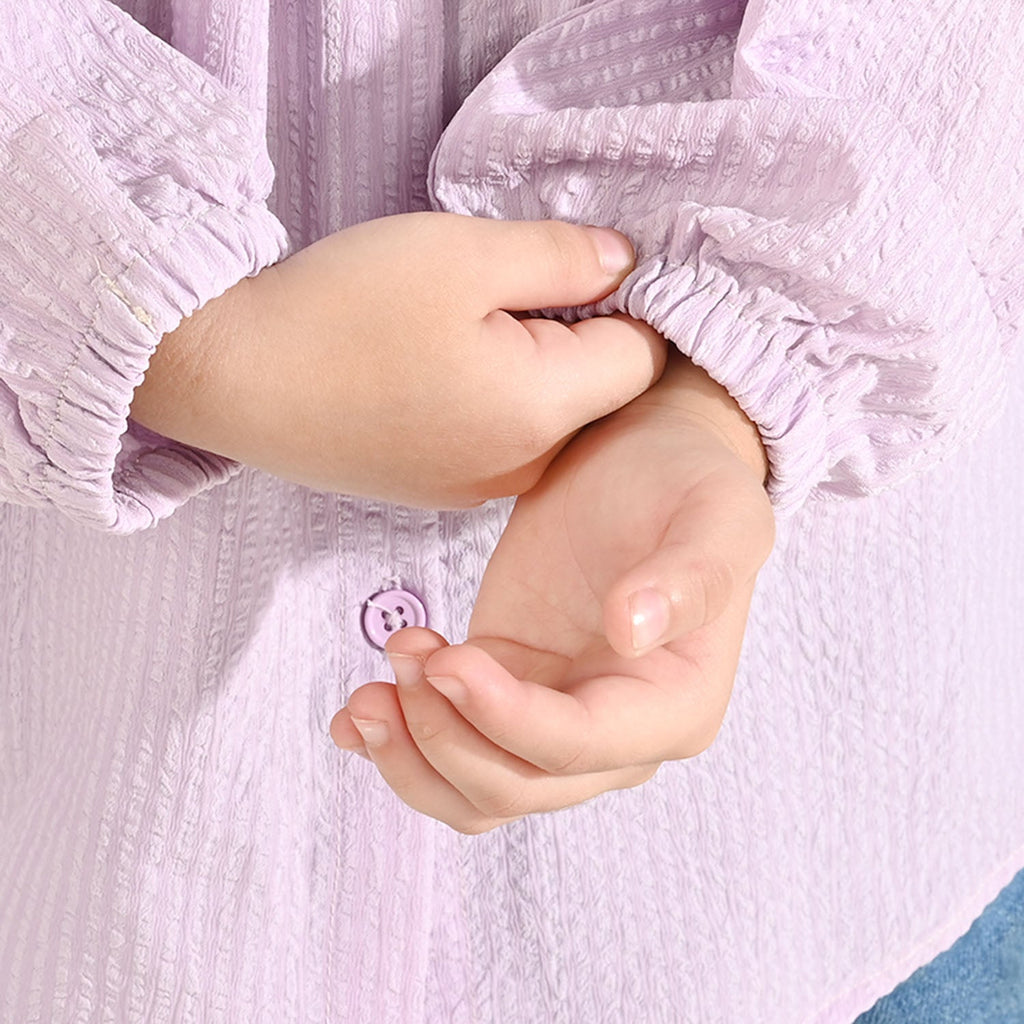 Girls Poly Jersey Top Lavender Love-Purple