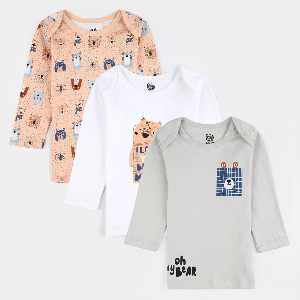 Infant Boys Cotton T-Shirt 3 Pcs Oh My Bear