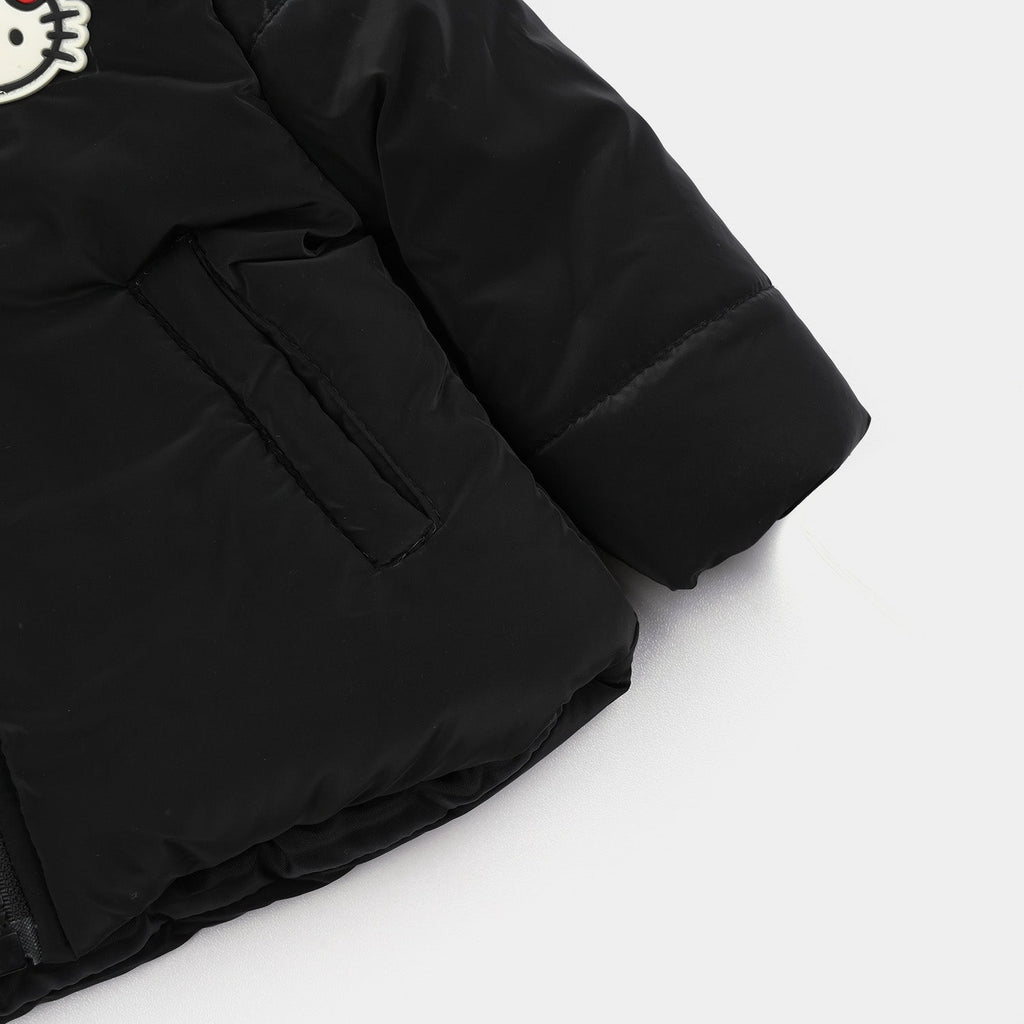 Infant Girls Taffeta Hooded Jacket F/S-BLACK