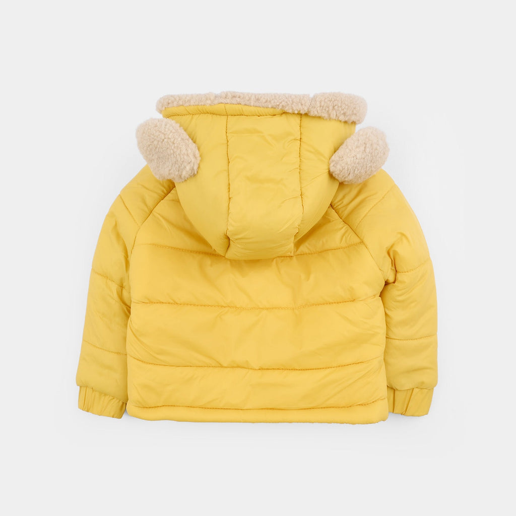 Infant Girls Taffeta Hooded Jacket F/S Bunny-Yellow