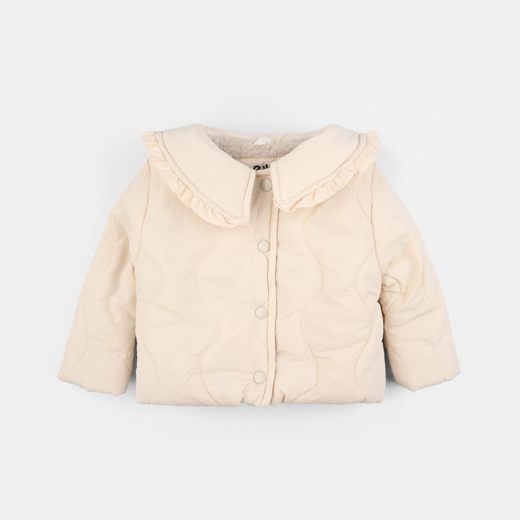 Infant Girls Quilted Jacket F/S Ruffles-SKIN