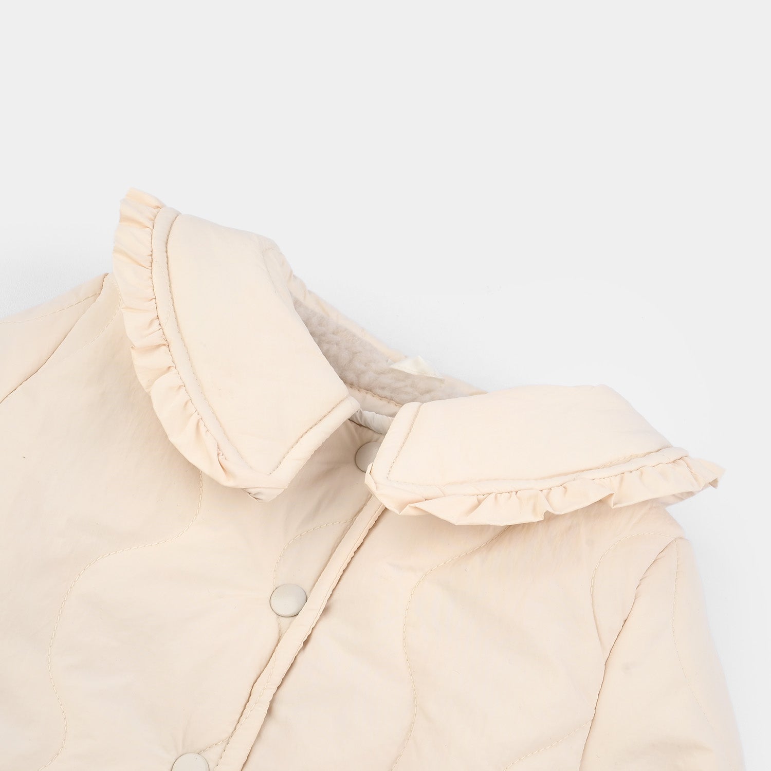 Infant Girls Quilted Jacket F/S Ruffles-SKIN