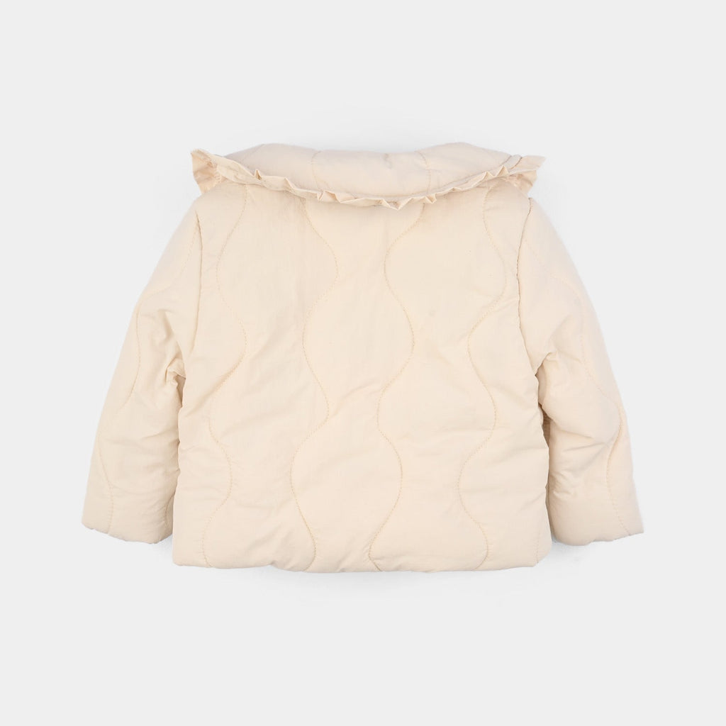 Infant Girls Quilted Jacket F/S Ruffles-SKIN