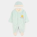 Infant Unisex Faux fur Romper-Green