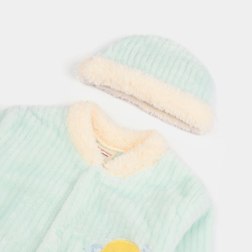 Infant Unisex Faux fur Romper-Green