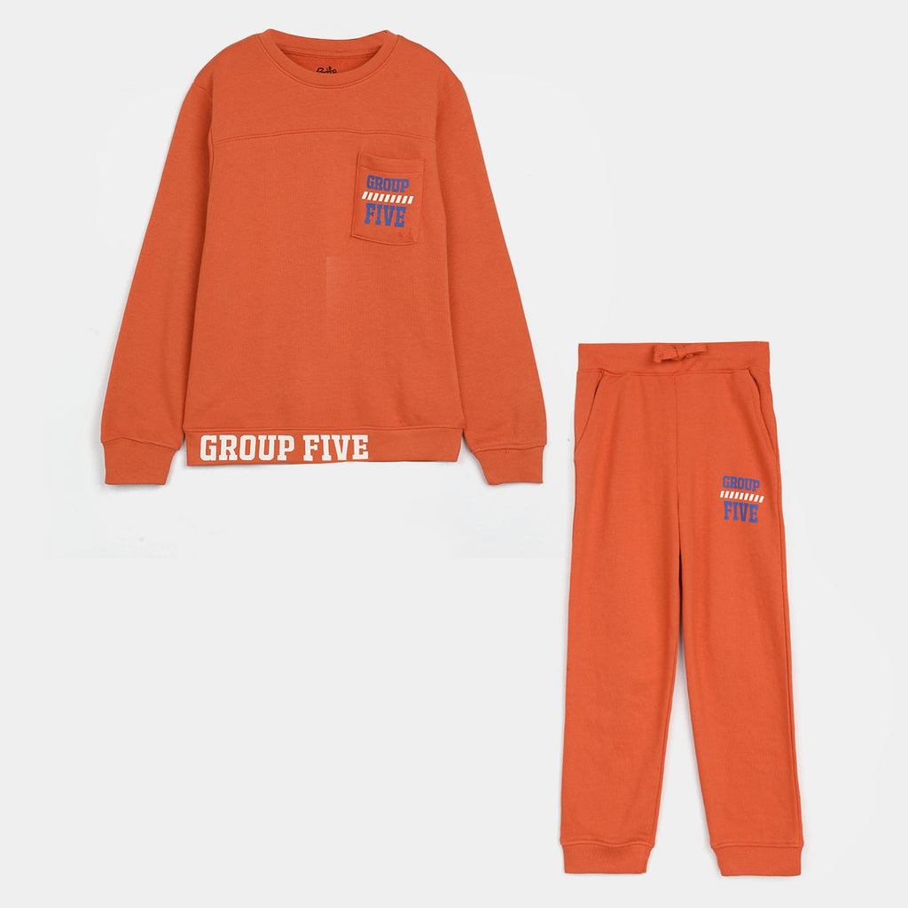 Boys Jersey/Terry 2 Piece Suit Group Five-Orange
