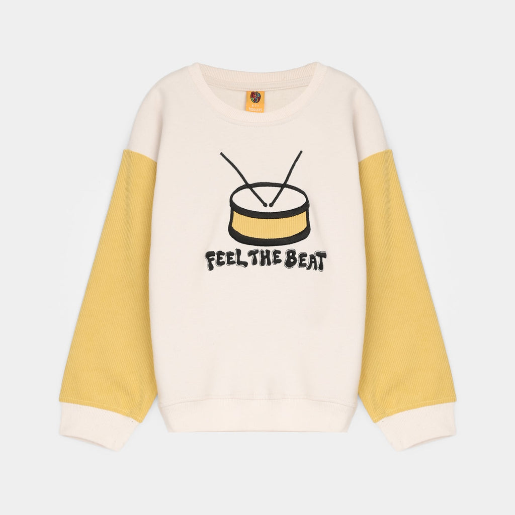 Boys Fleece Sweatshirt DRUM-White