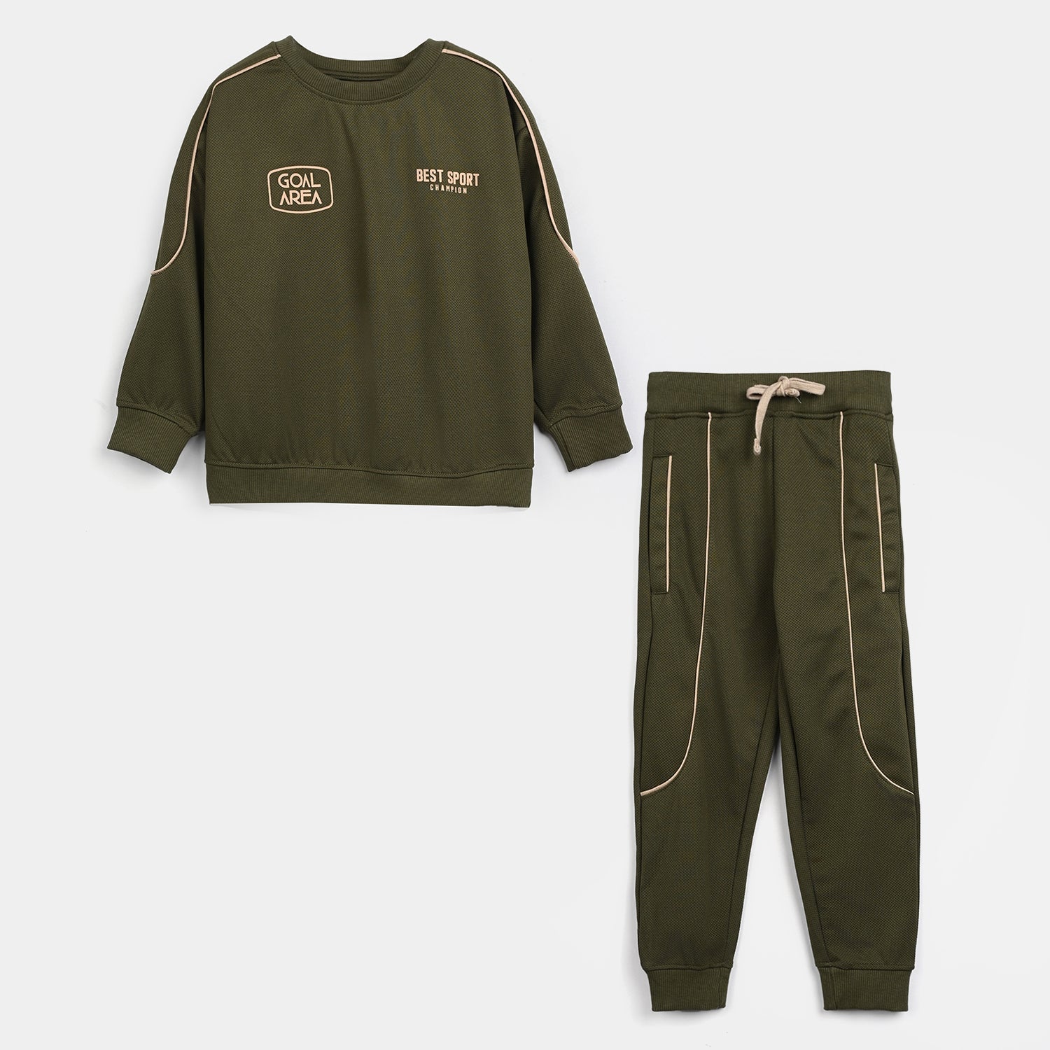 Boys Jacquard 2 Piece GOAL AREA-Dark Green