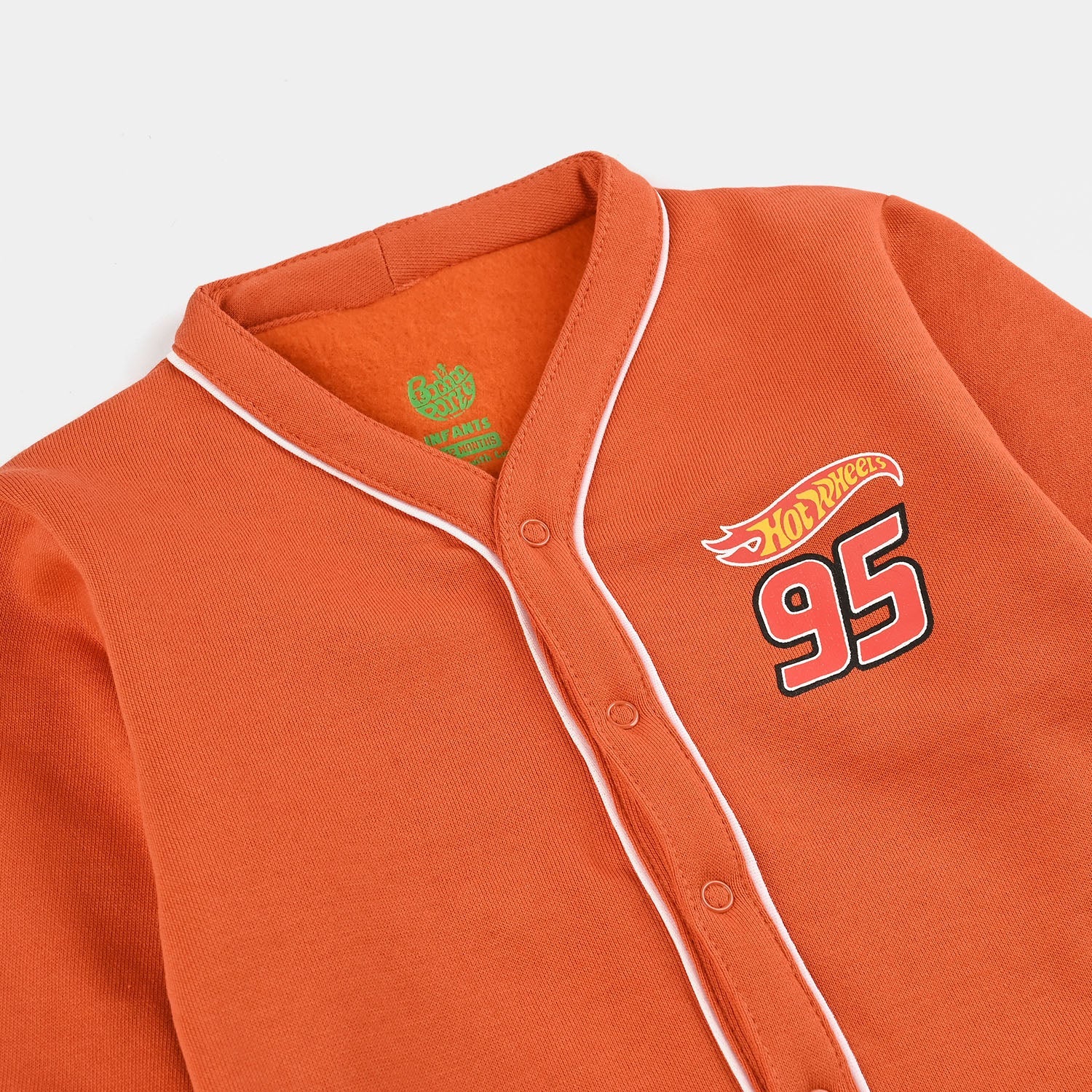 Infant Boys Fleece Romper (HOT WHEELS)-Rust