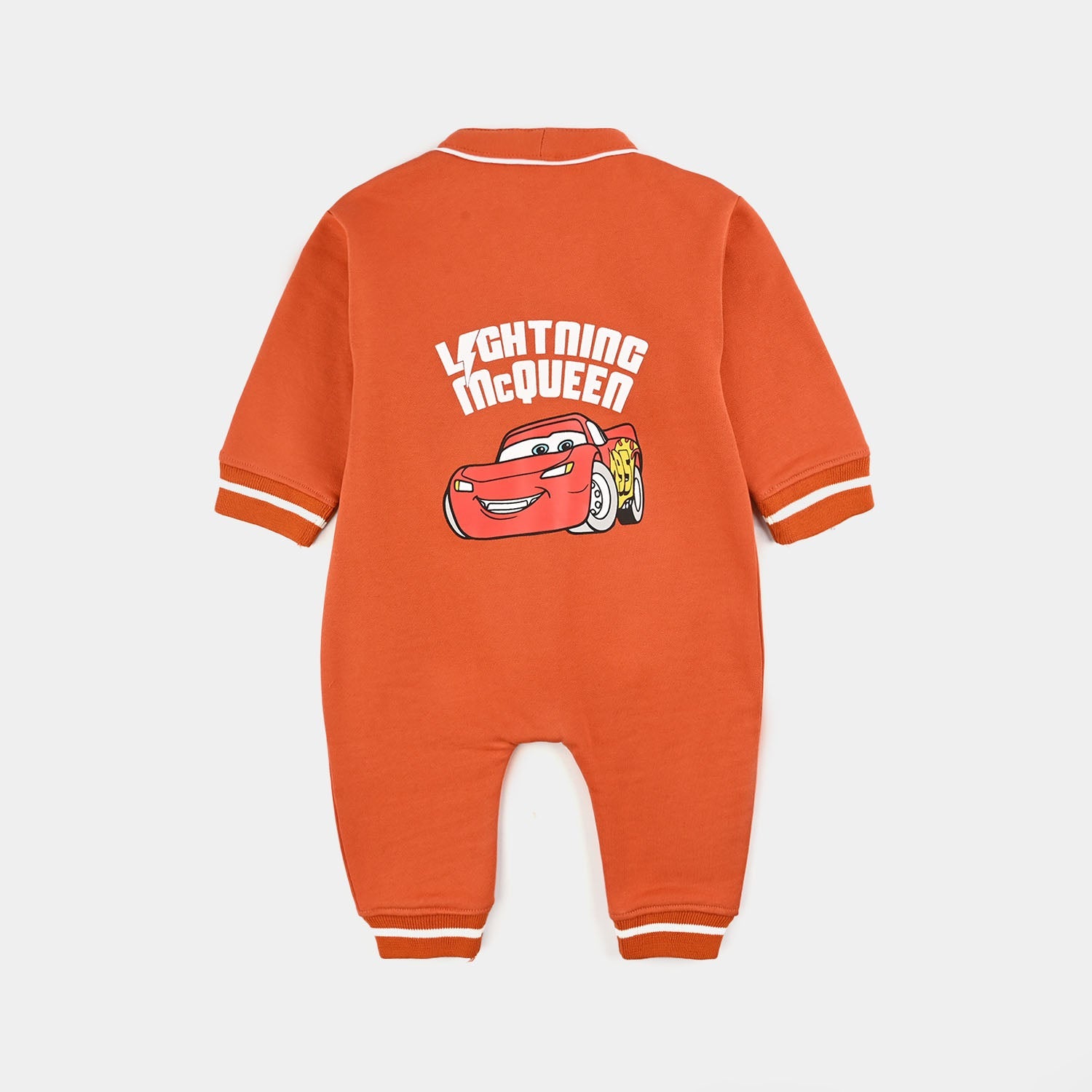 Infant Boys Fleece Romper (HOT WHEELS)-Rust