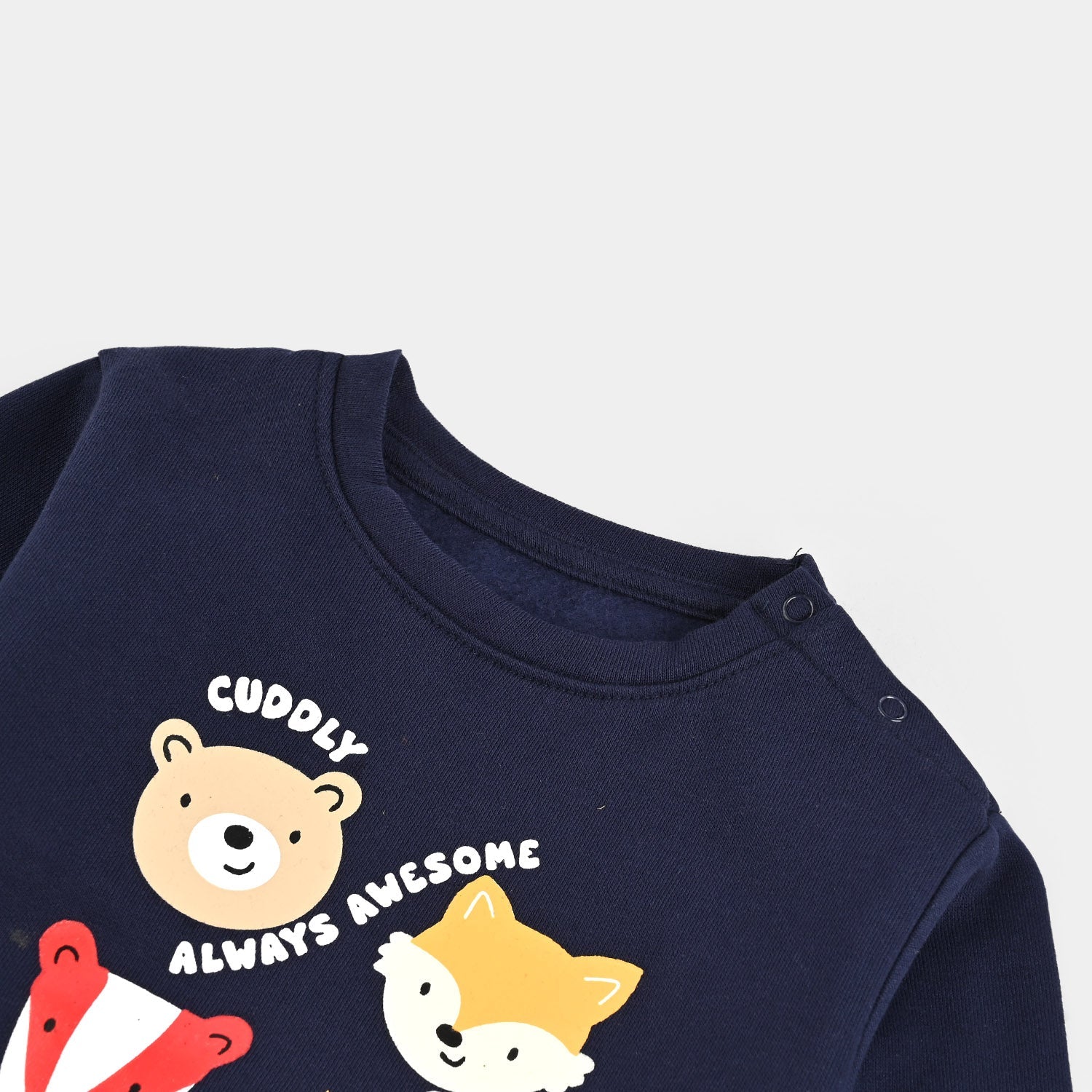 Infant Boys Fleece Romper FOREST FRIENDS-NAVY