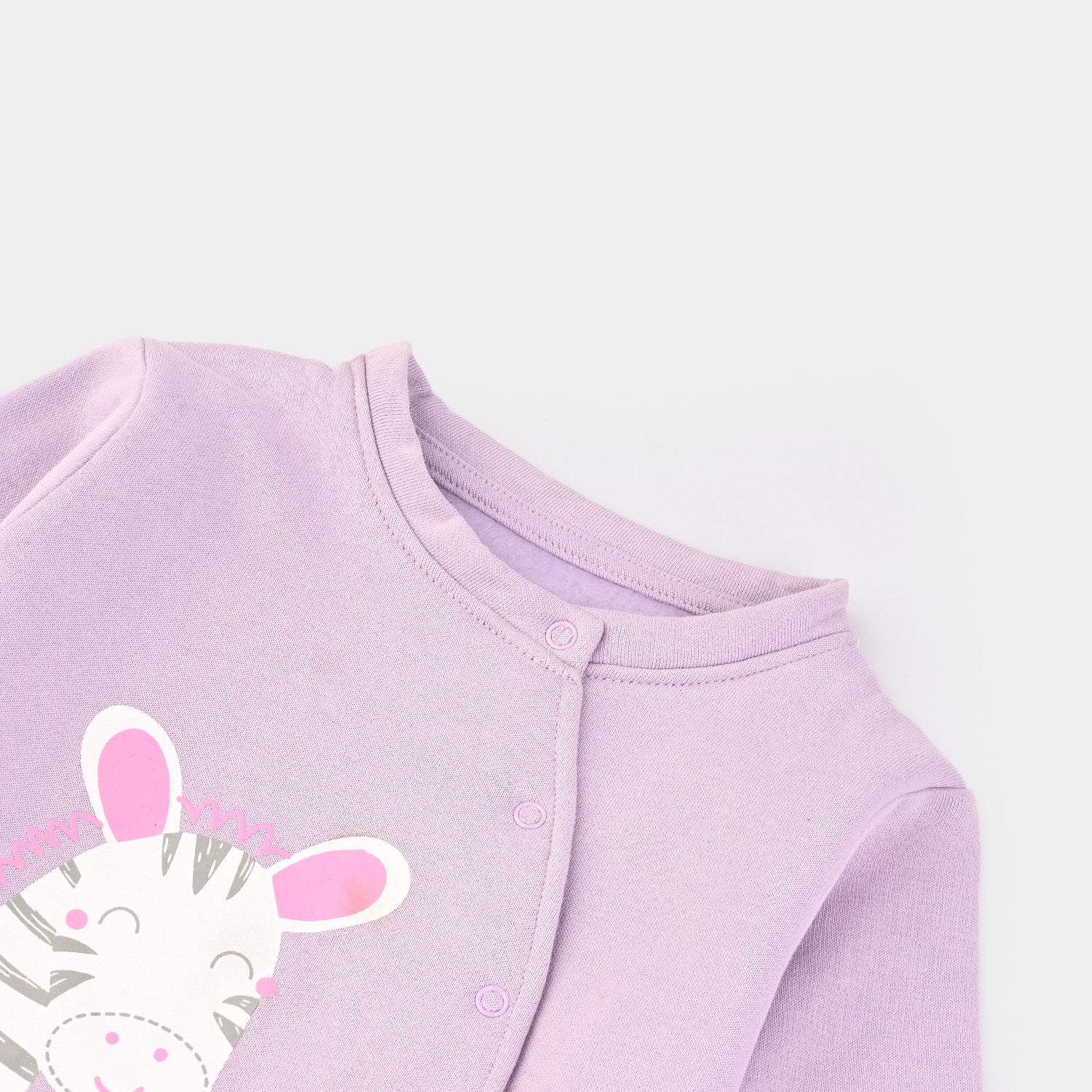 Infant Girl Fleece Romper ZEBRA