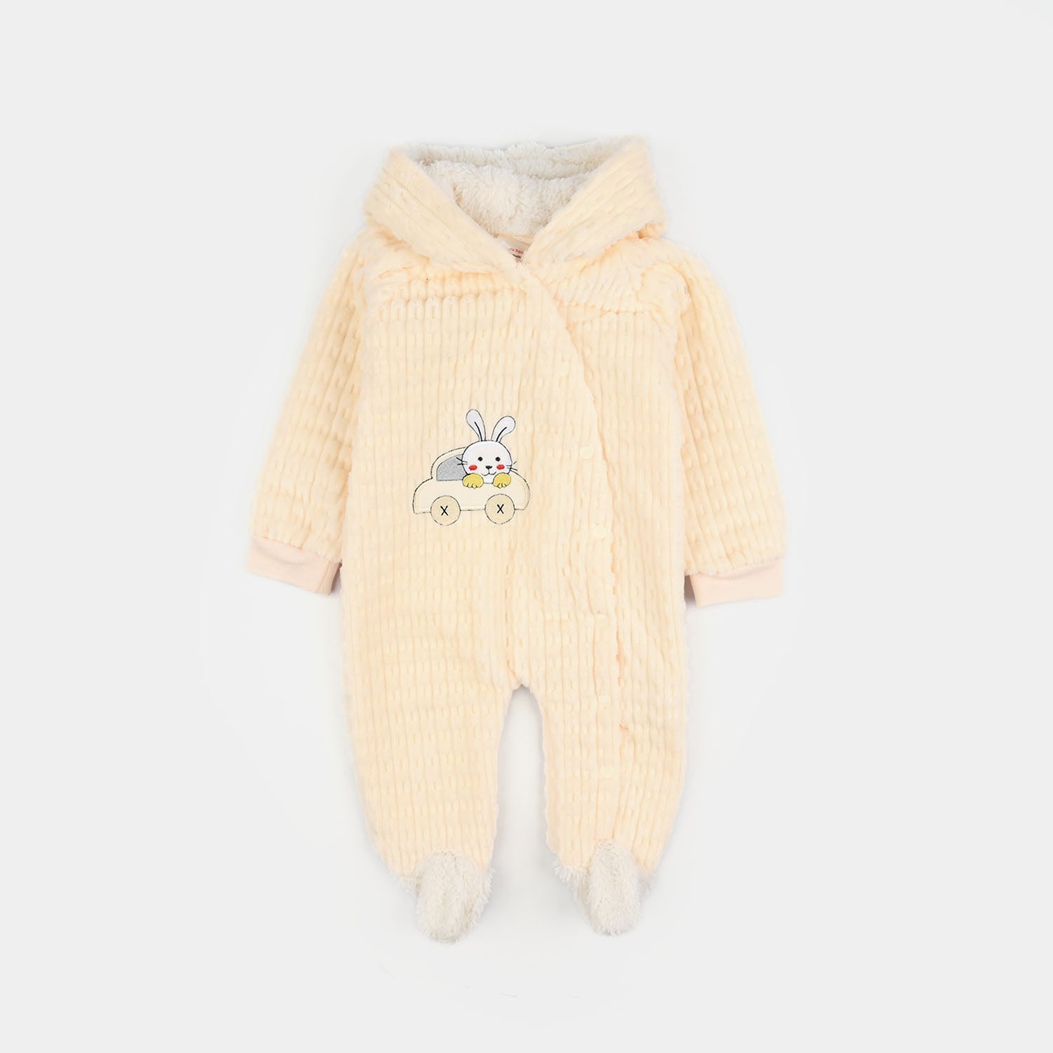 Infant Unisex Faux fur Romper-Beige