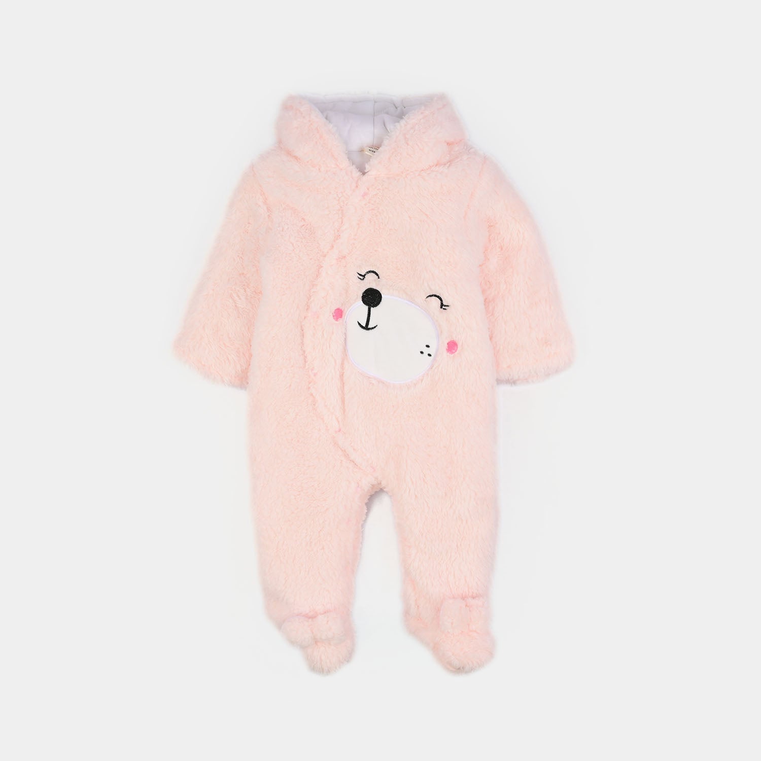 Infant Unisex Faux fur Romper-PINK