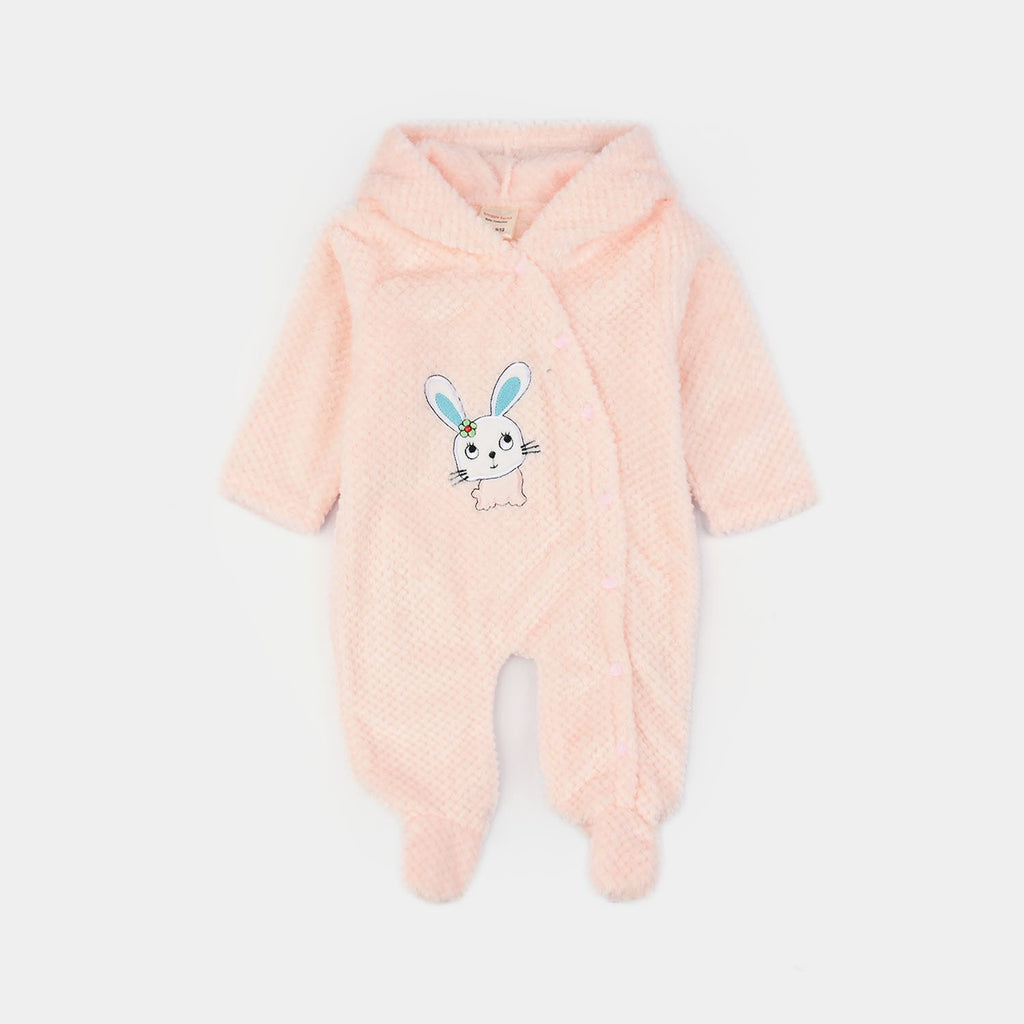 Infant Unisex Faux fur Romper-PINK