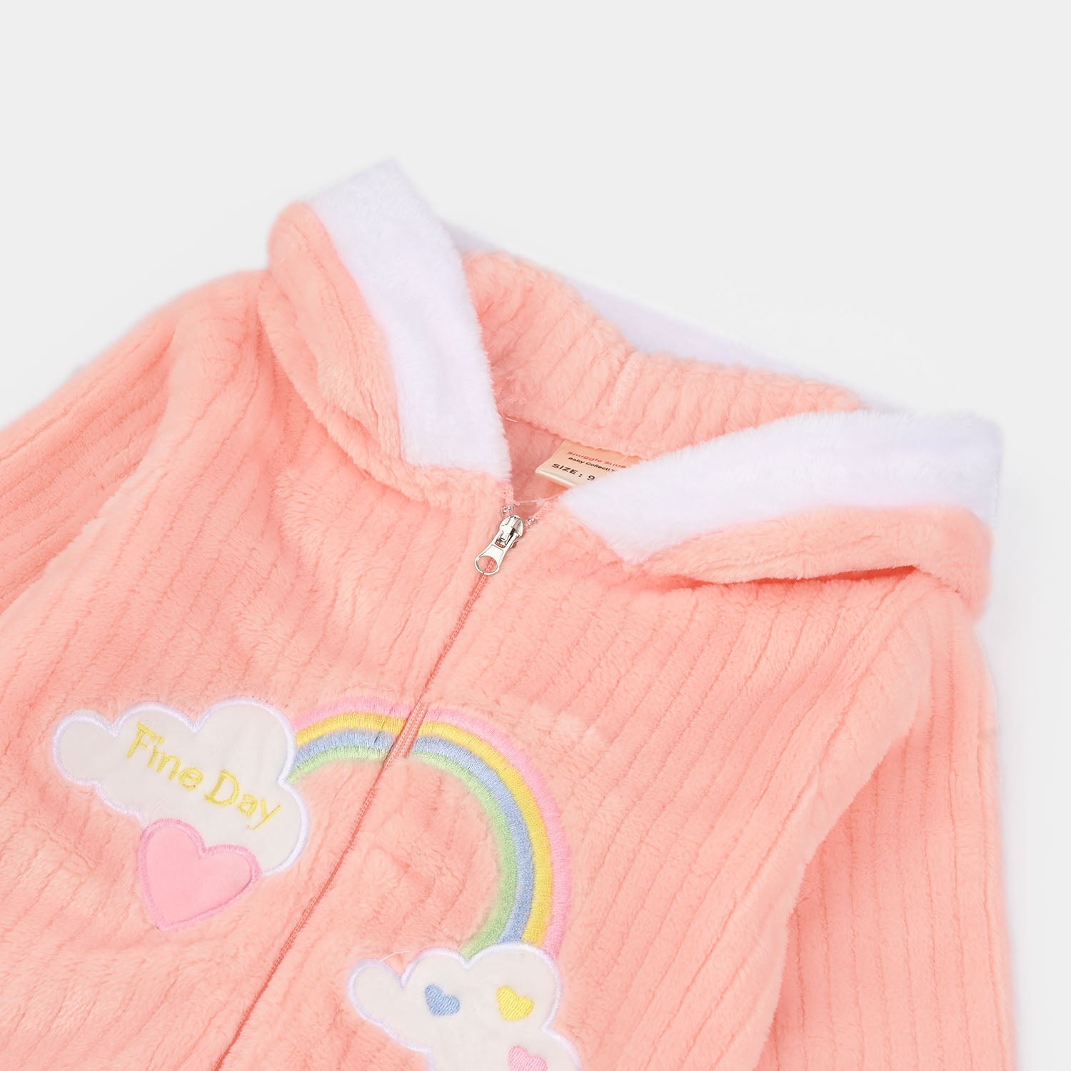 Infant Unisex Faux fur Romper-PINK