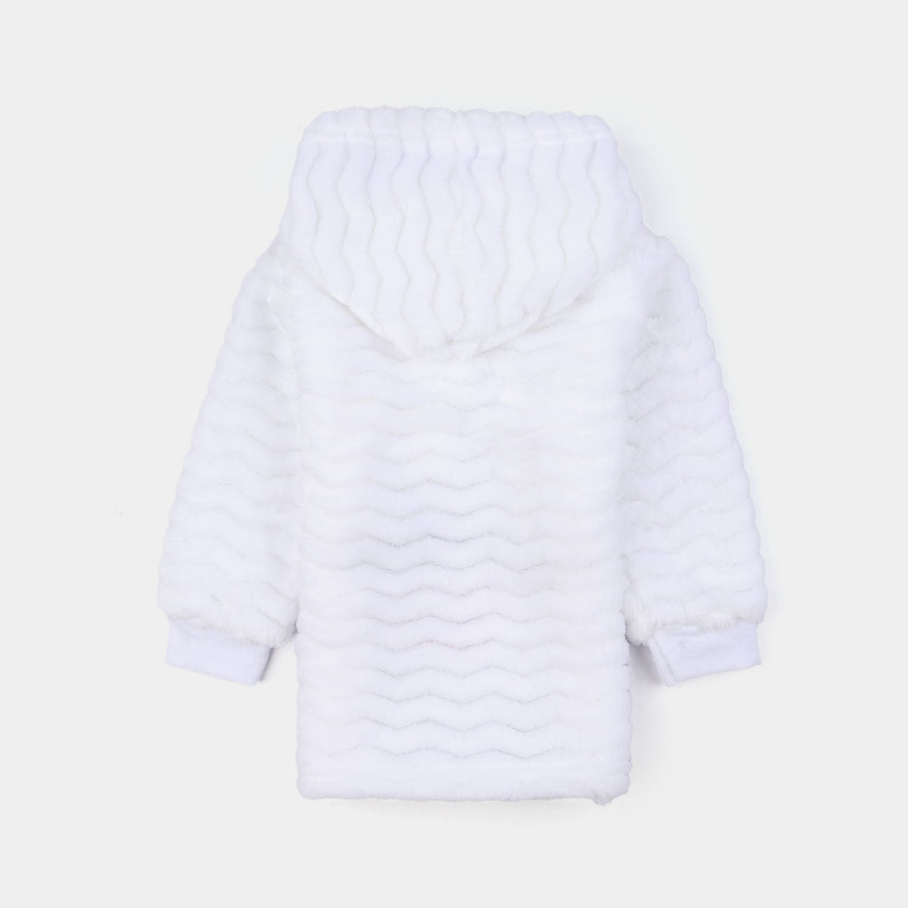 Infant Boys Faux fur 2 Pcs Suit -White