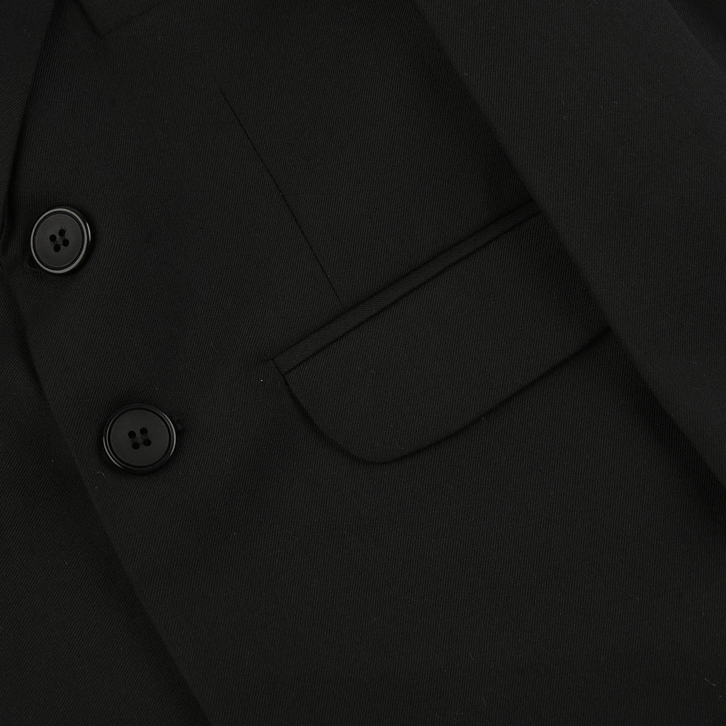 Boys Cotton Twill 3 Piece suit-BLACK
