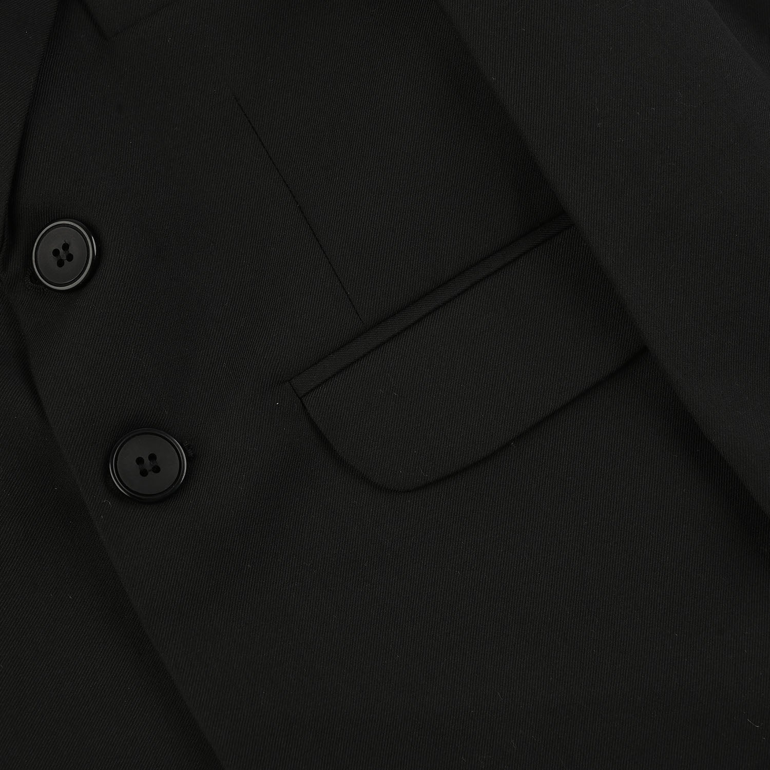 Boys Cotton Twill 3 Piece suit-BLACK