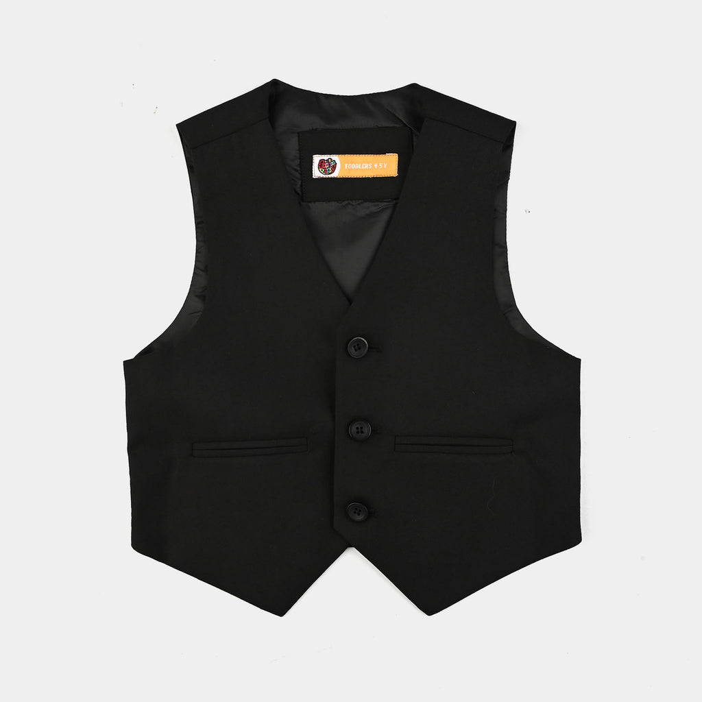 Boys Cotton Twill 3 Piece suit-BLACK