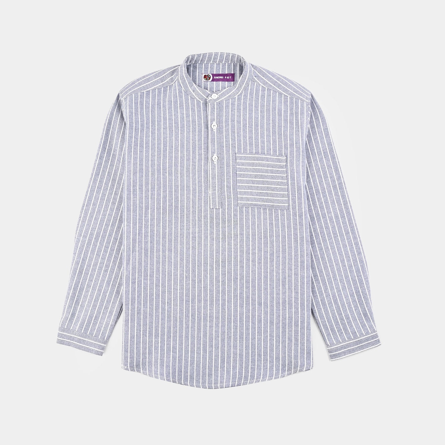 Boys Yarn Dyed Shirt (Tunic Bold Stripe)-BLUE