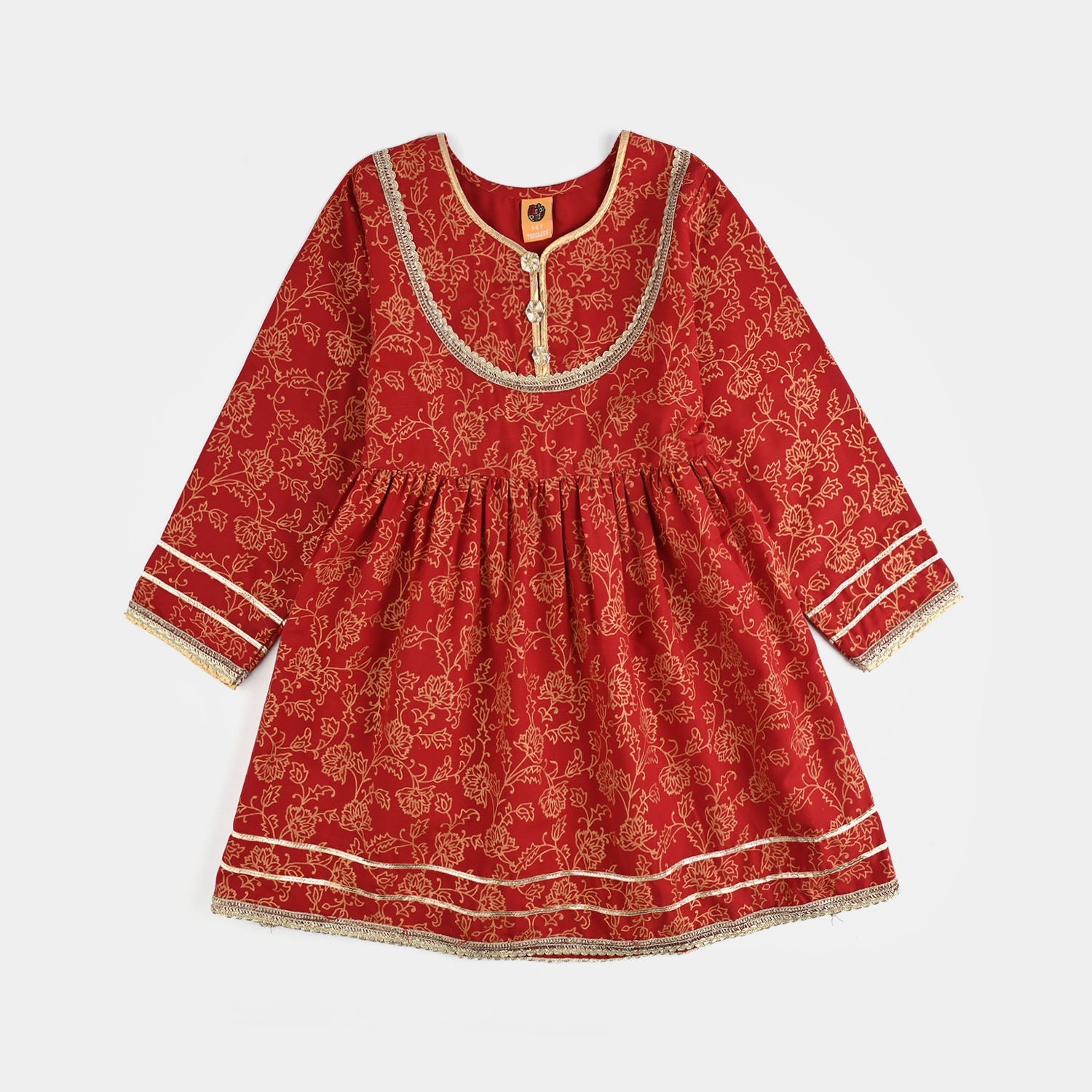 Girls Raw Silk 4PCs Mumtaz-Red