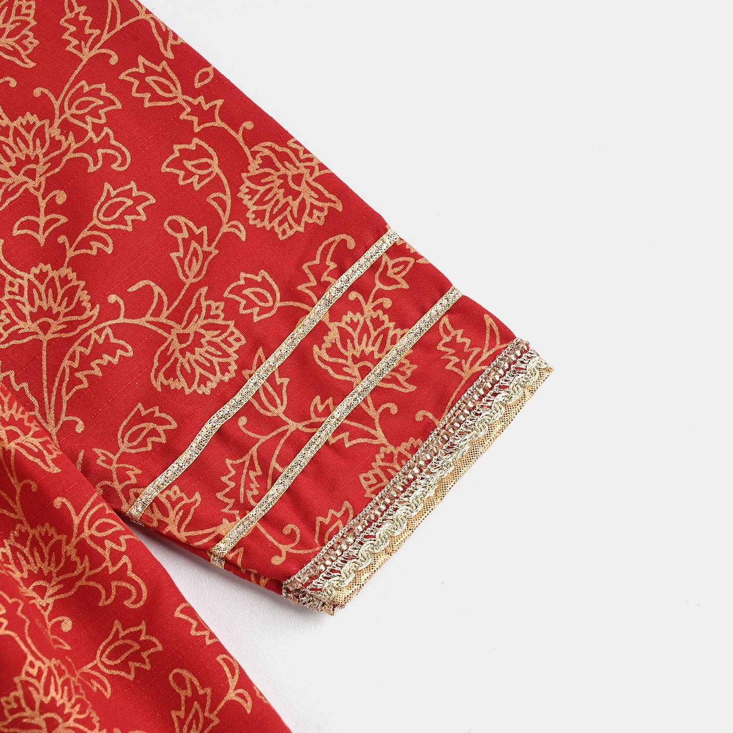 Girls Raw Silk 4PCs Mumtaz-Red