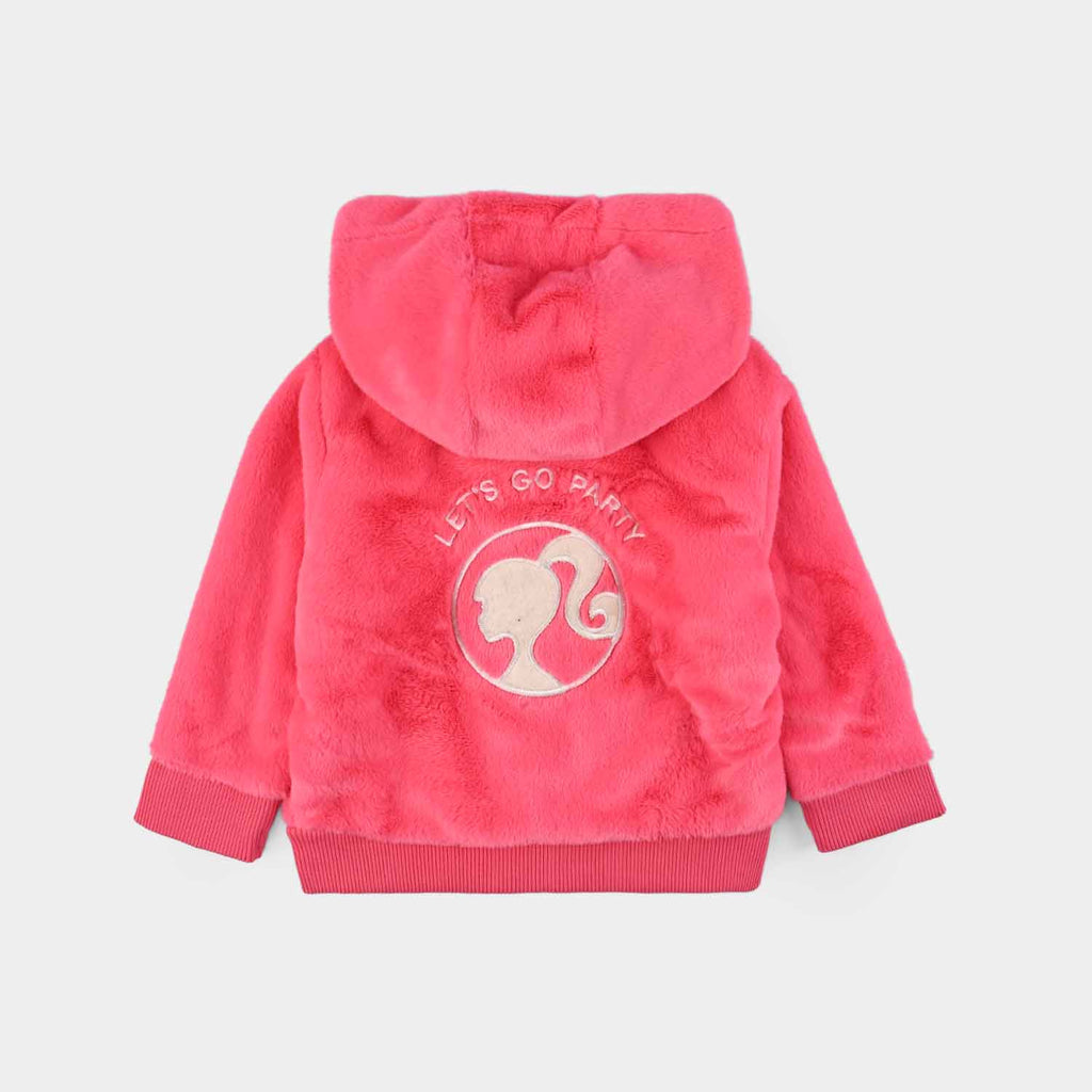 Infant Girls Sherpa Jacket-Pink