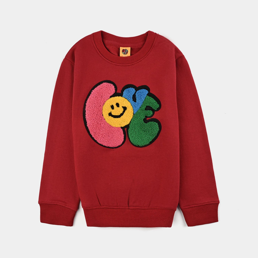 Girls Fleece Sweatshirt LOVE-Red