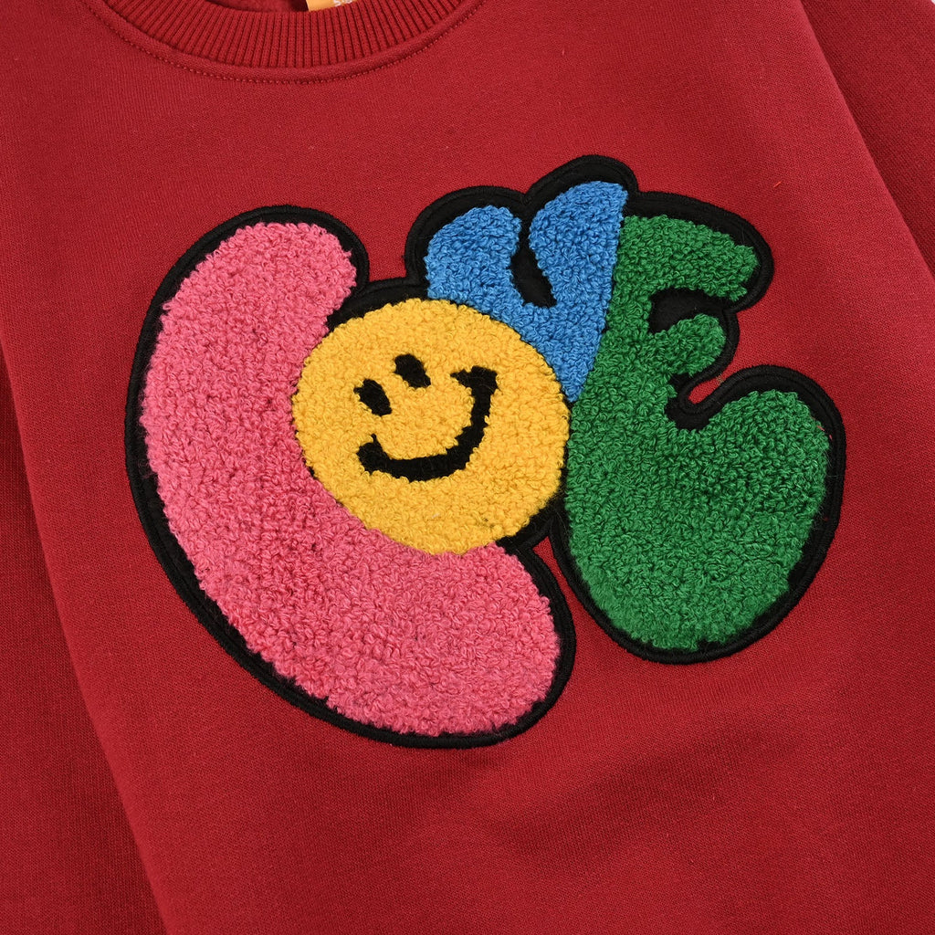 Girls Fleece Sweatshirt LOVE-Red