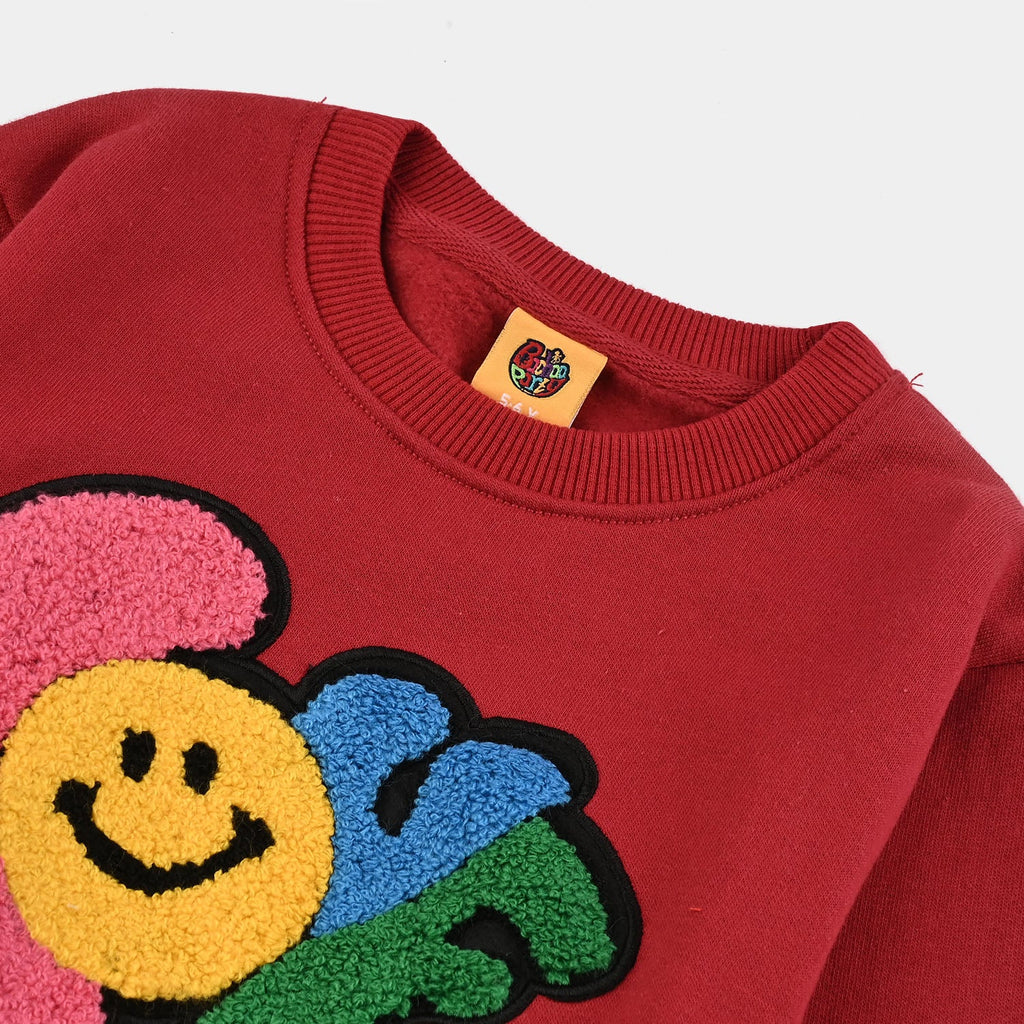 Girls Fleece Sweatshirt LOVE-Red