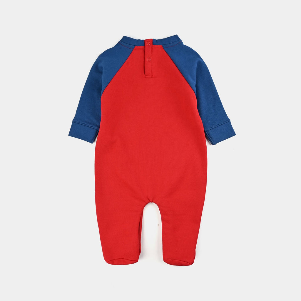 Infant Boys Fleece Romper Character-Red