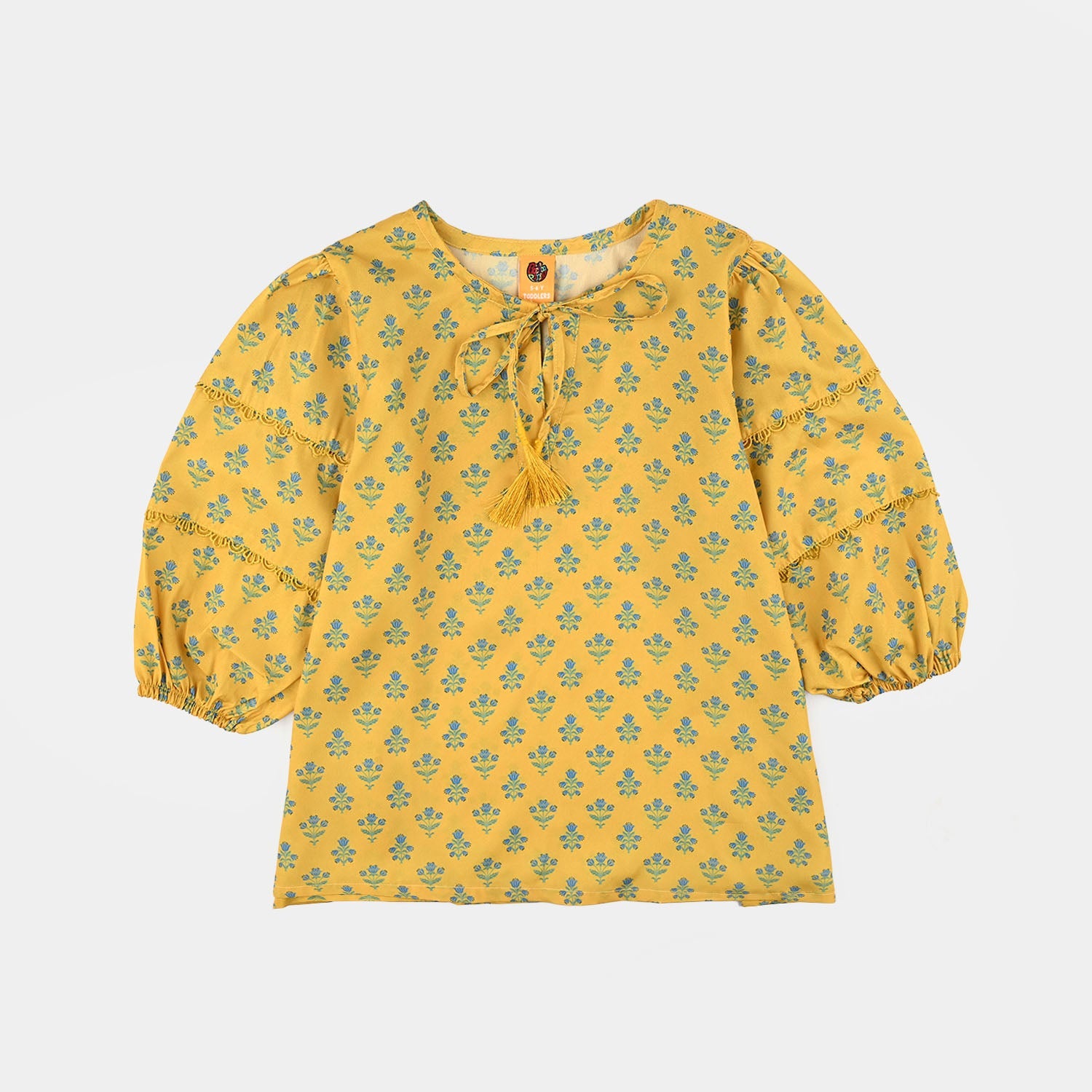 Girls Cotton Casual Top Sunshine-Yellow