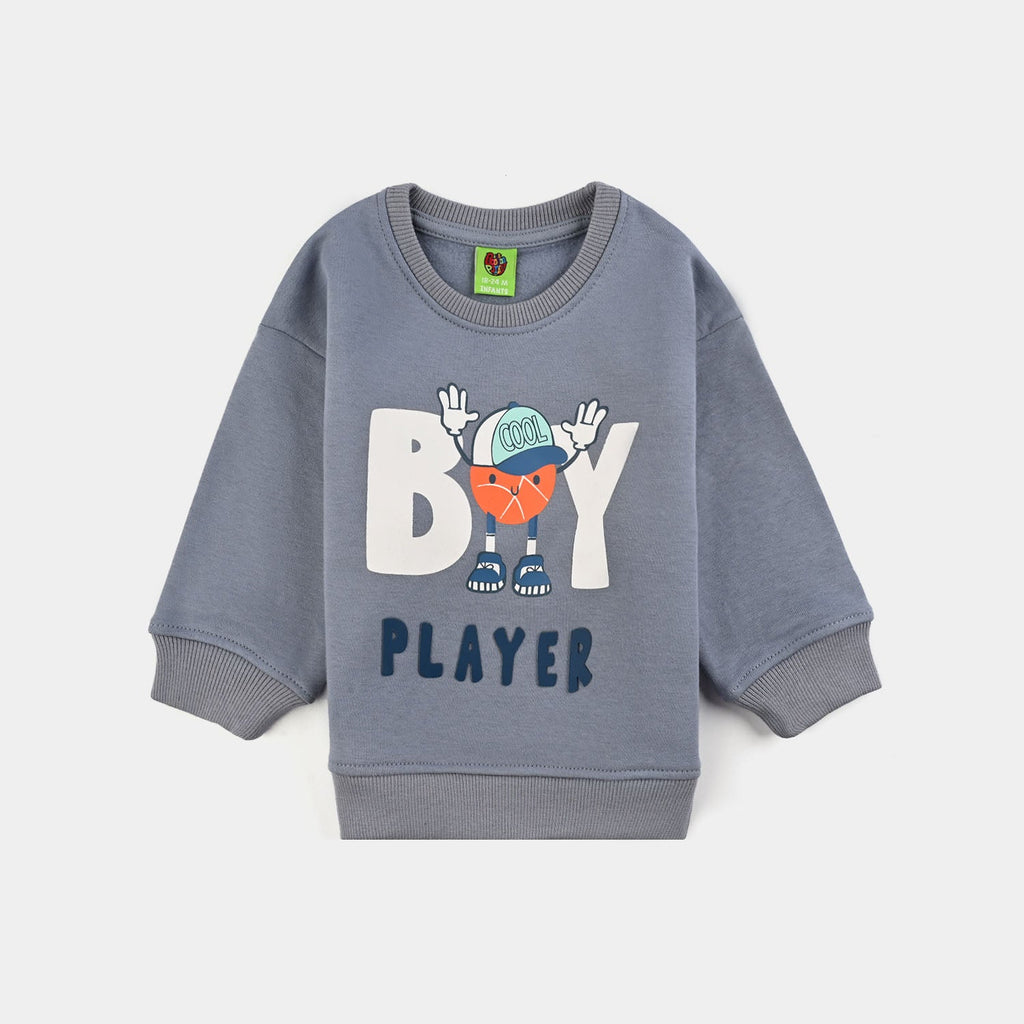 Infant Boys Fleece Sweatshirt Boy Player-BLUE