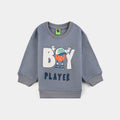 Infant Boys Fleece Sweatshirt Boy Player-BLUE