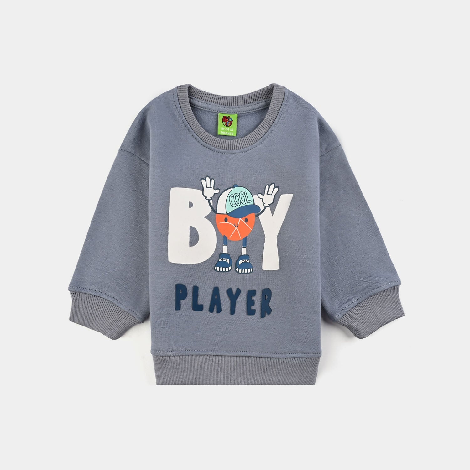 Infant Boys Fleece Sweatshirt Boy Player-BLUE