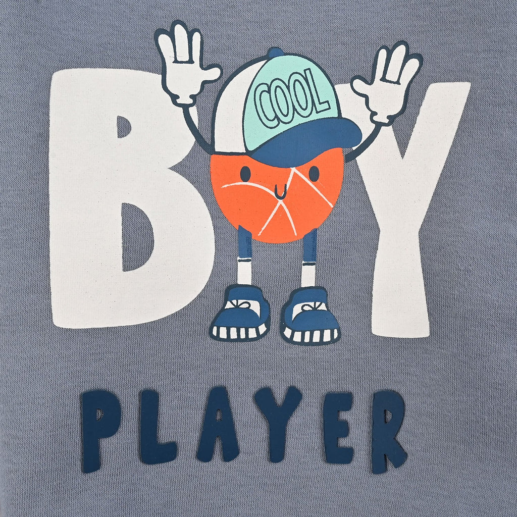 Infant Boys Fleece Sweatshirt Boy Player-BLUE
