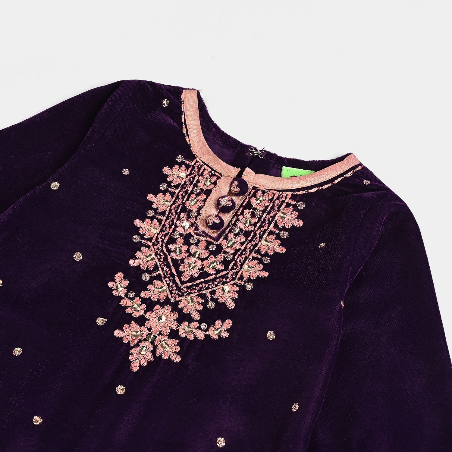 Infant Girls Velvet 3Pcs Rani-Purple