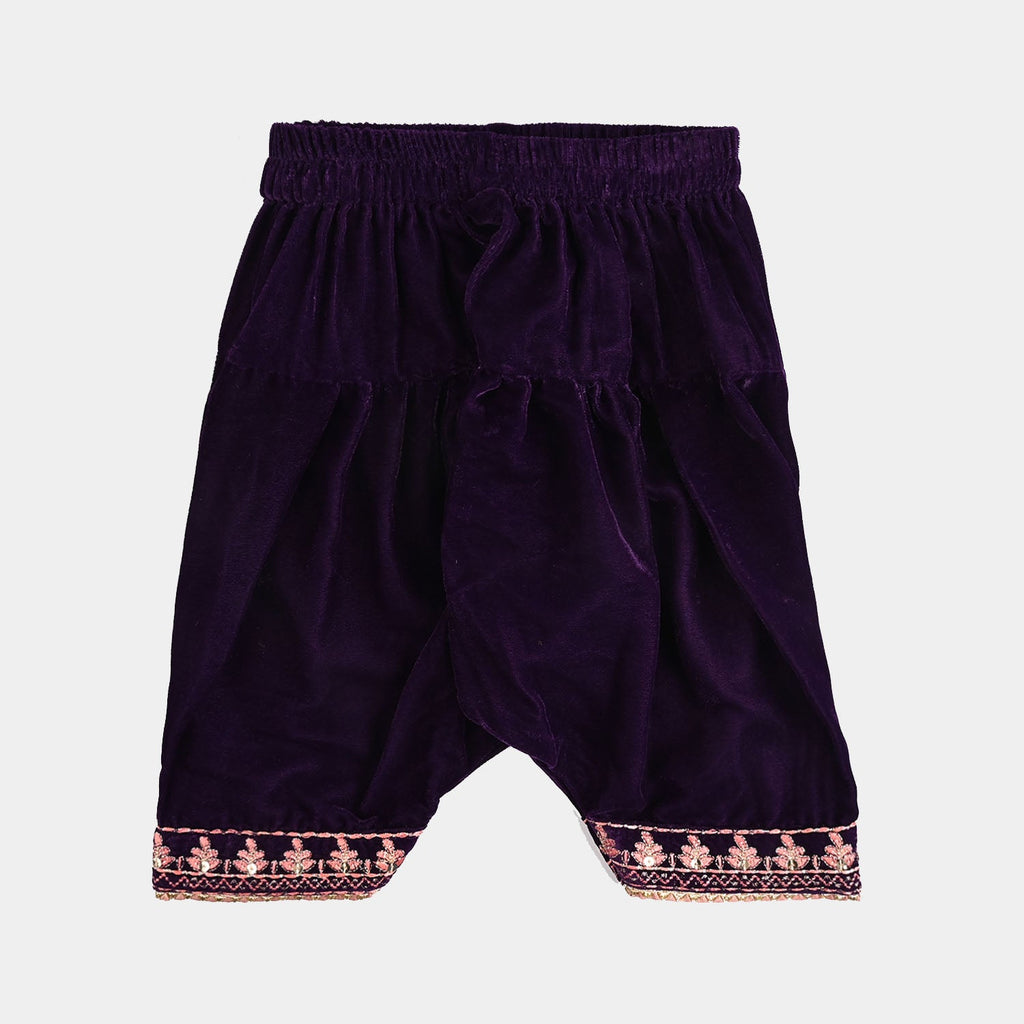 Infant Girls Velvet 3Pcs Rani-Purple