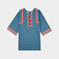 Girls Cotton Printed Kurti Blue Tribe-BLUE