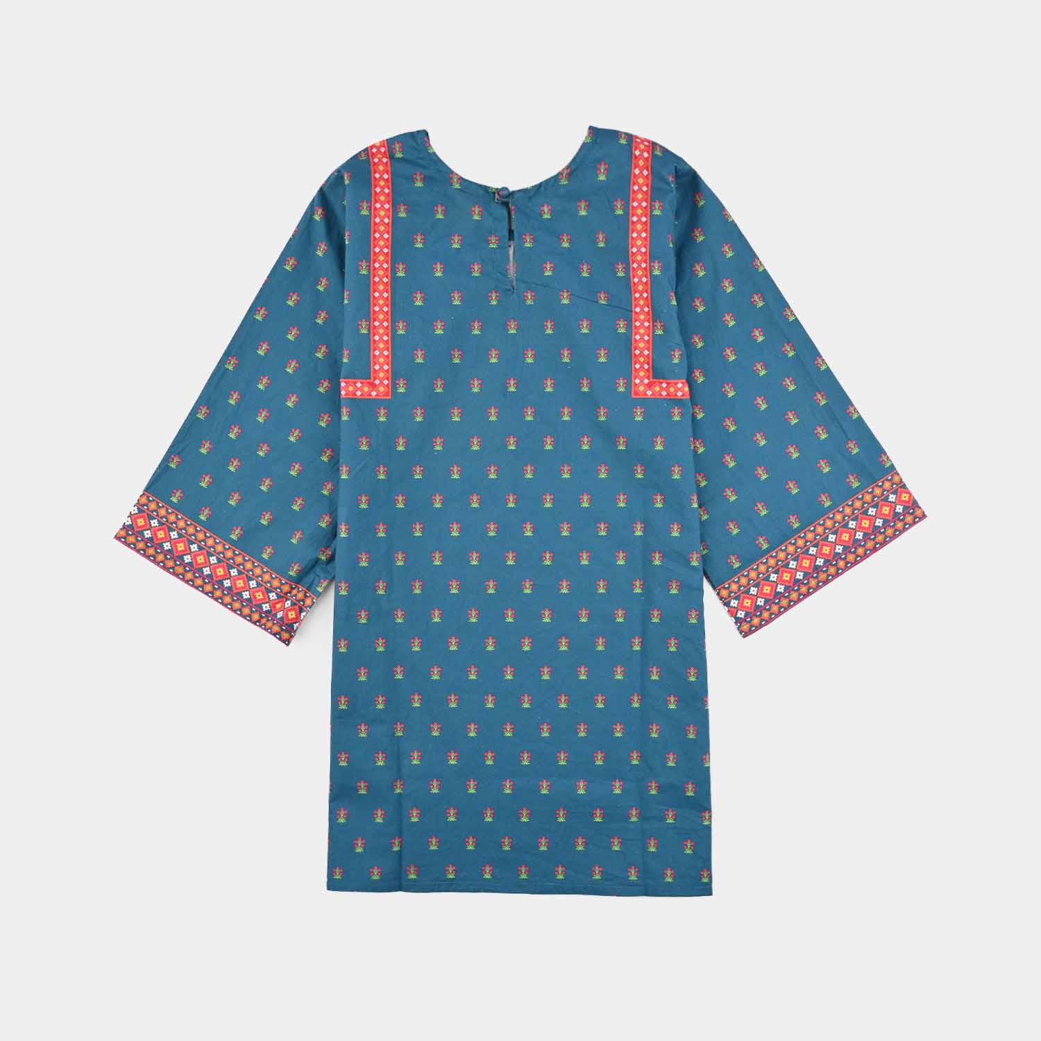 Girls Cotton Printed Kurti Blue Tribe-BLUE