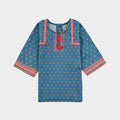 Infant Girls Cotton Printed Kurti Blue Tribe-BLUE