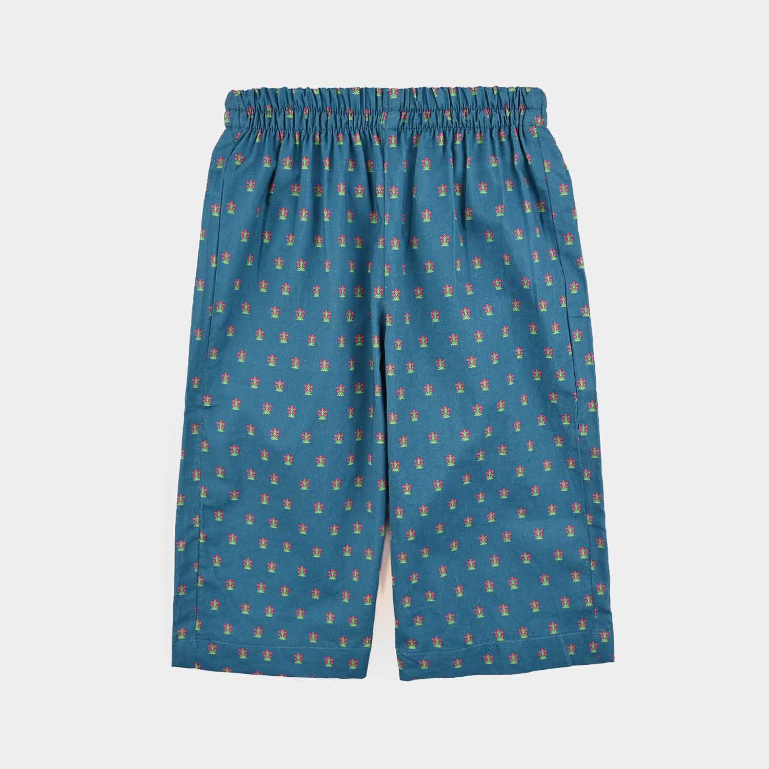 Infant Girls Cotton Printed Culotte Tribe-BLUE
