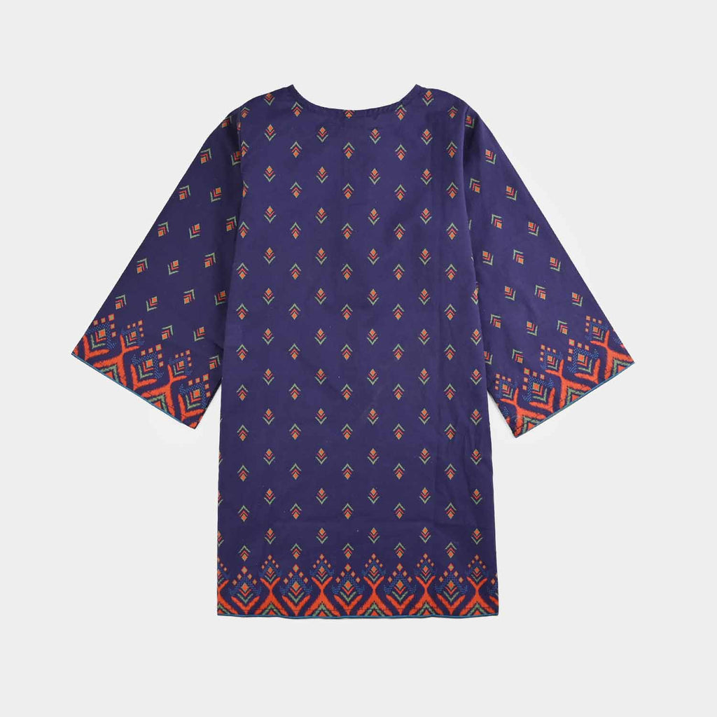 Girls Cotton Printed Kurti Ikat-Purple