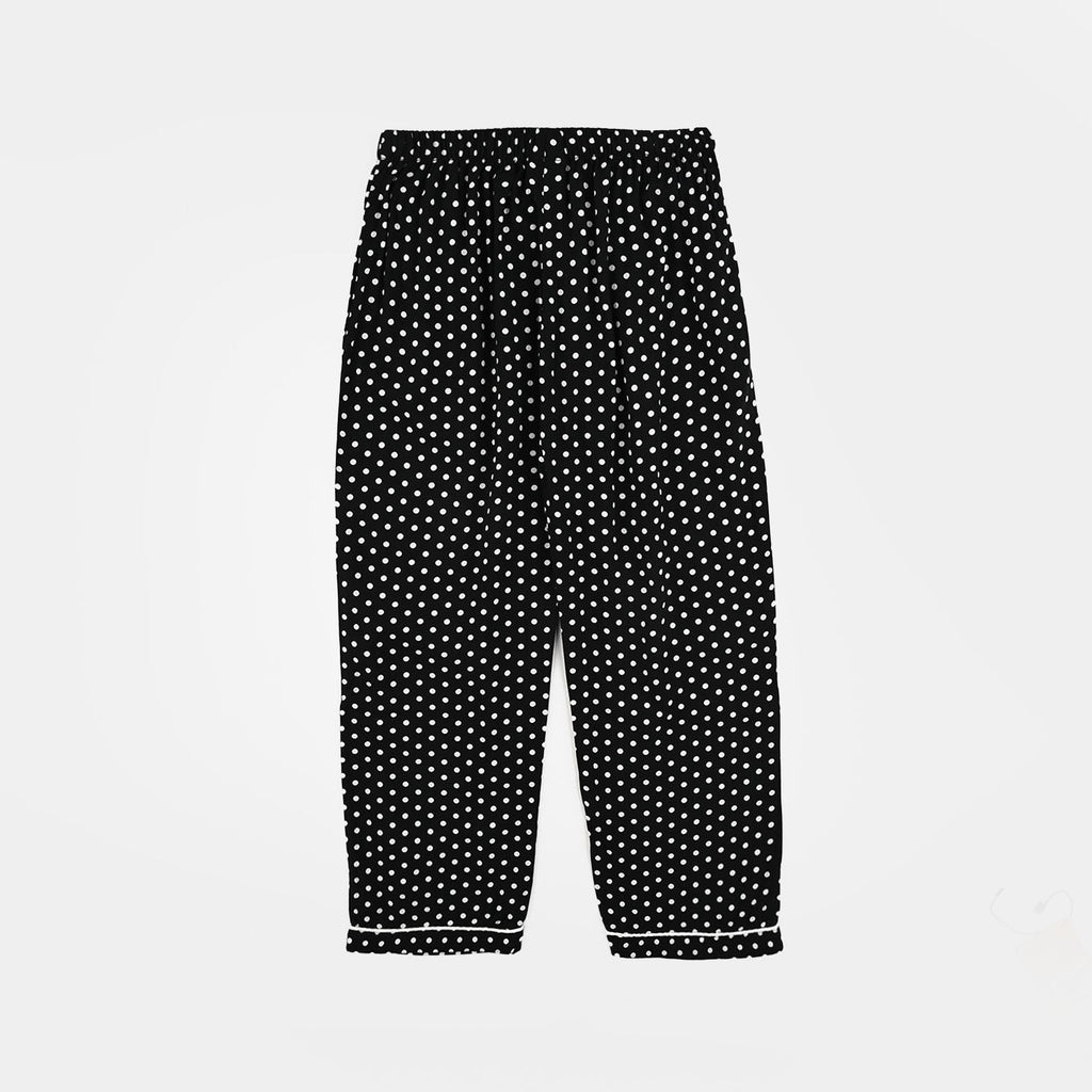 Girls Viscose Night Suit-Polka Dot-BLACK